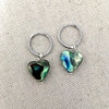 Abalone Heart Earrings in Silver