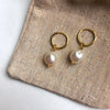 Grande Pearl Drop Earrings in Gold