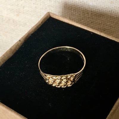 Vintage 9ct Gold Two Row Keeper Ring