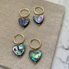Abalone Heart Earrings in Gold