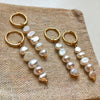 Baroque Pearl Drop V Earrings in Gold