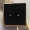 Three Dot Studs in 18k Gold Plated displayed in a jewellery box