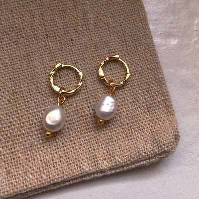 Pearl Drop Earrings in Gold
