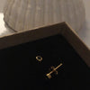 Black Zirconia Studs displayed in a jewellery box