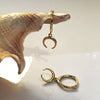 Crescent Moon Dangle Earrings in 18k Gold Plated