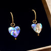 Abalone Heart Earrings in Gold