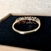 Vintage 9ct Gold Five Stone Garnet Ring