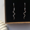 Snake Dangle Earrings in 925 Sterling Silver Close-up