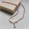 Pink Pearl & Moonstone Necklace in Gold