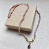 Pink Pearl & Sapphire Necklace in Gold