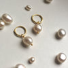 Grande Pearl Drop Earrings in Gold
