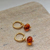 Baltic Amber Drop Earrings in Gold