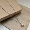 Baroque Pearl Drop Necklace in Silver